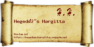 Hegedűs Hargitta névjegykártya