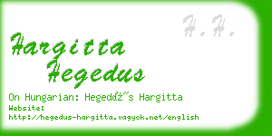 hargitta hegedus business card